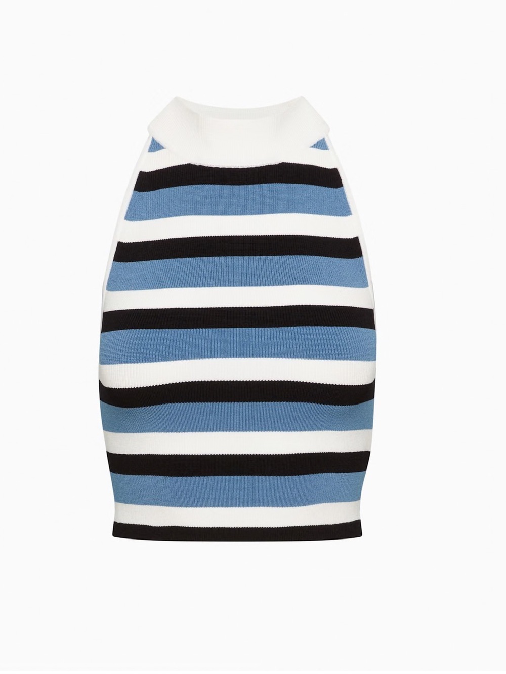 Babaton Ribbed Halter Tank in Black/flagestone Blue XS